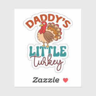 Sticker La petite Turquie de papa tombe automne Thanksgivi