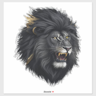 Sticker La peur, le lion noir