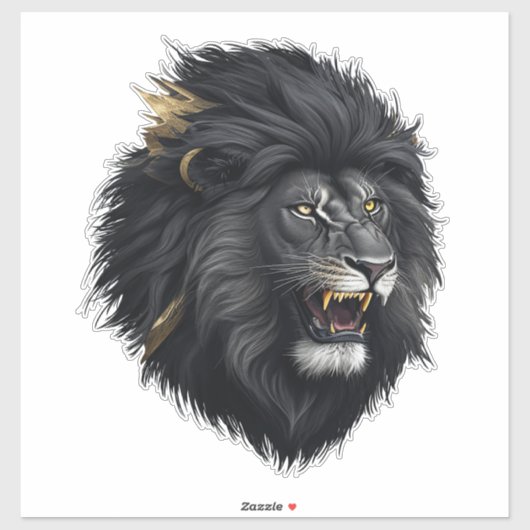 Sticker La peur, le lion noir (Feuille)