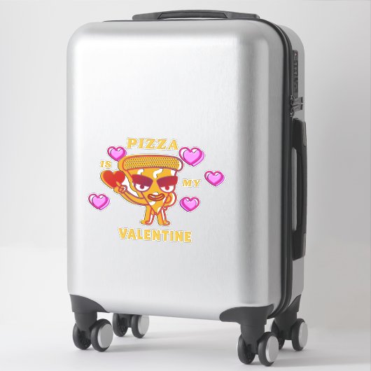 Sticker La pizza est ma Saint Valentin (Sur valise)