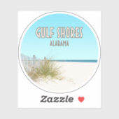 Sticker La plage de Gulf Shores Alabama (Feuille)