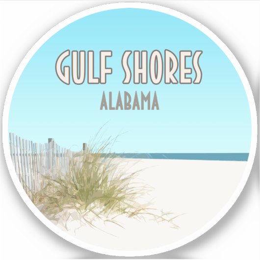 Sticker La plage de Gulf Shores Alabama (Devant)