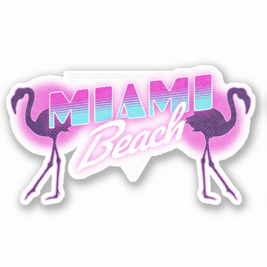 Sticker La plage de Miami (Devant)