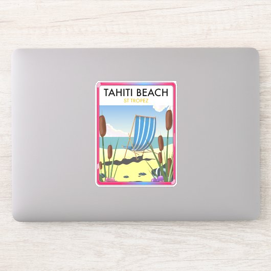 Sticker La plage de Tahiti st tropez (Ordinateur)