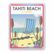 Sticker La plage de Tahiti st tropez (Devant)