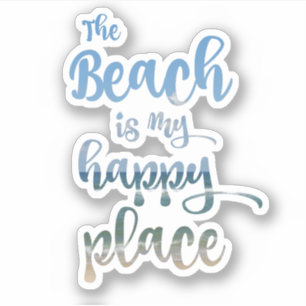 Sticker La plage est mon endroit heureux