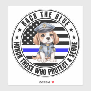 Sticker La police beagle contre le bleu