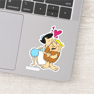 Sticker La prise de bec de baiser des Flintstones   Betty