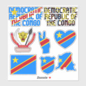 Sticker La République démocratique Extraordinaire du Congo (Feuille)