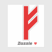 Sticker La Rune Fehu (rouge) (Feuille)