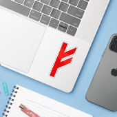 Sticker La Rune Fehu (rouge) (Ordinateur portable avec iPhone)