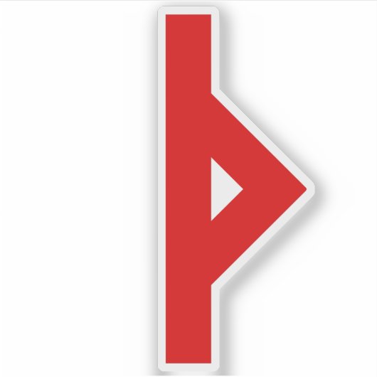 Sticker La Rune Thurisaz (rouge) (Devant)