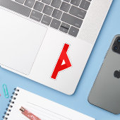 Sticker La Rune Thurisaz (rouge) (Ordinateur portable avec iPhone)