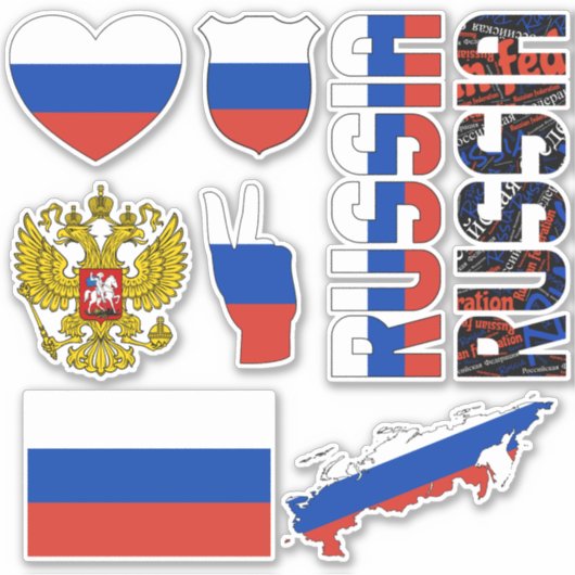 Sticker La Russie Extraordinaire forme les symboles nation (Devant)