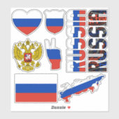 Sticker La Russie Extraordinaire forme les symboles nation (Feuille)