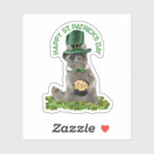 Sticker La Saint-Patrick - Raton laveur chanceux (Feuille)