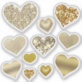 Sticker La Saint Valentin Parties scintillant de coeur d'o (Devant)