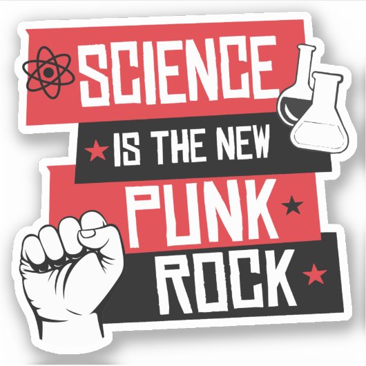STICKER LA SCIENCE EST LE NOUVEAU ROCHER DE PUNK (Devant)