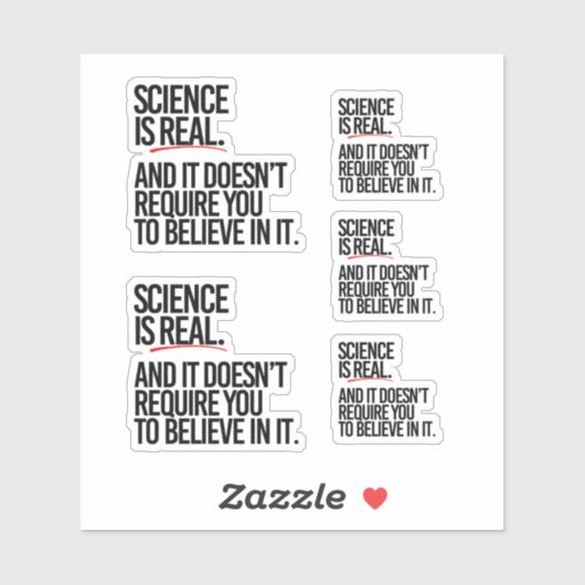 STICKER LA SCIENCE EST RÉELLE (Feuille)
