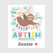 Sticker La sensibilisation sur l'autisme ne laisse pas tom (Feuille)