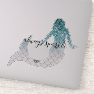 Sticker La Sirène de la Parties scintillant Turquoise