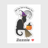Sticker La Sorcière d'Halloween Le Chat Noir (Feuille)