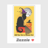 Sticker La Sorcière d'Halloween Le Chat Noir (Feuille)