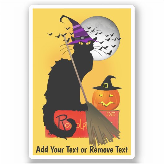 Sticker La Sorcière d'Halloween Le Chat Noir (Devant)