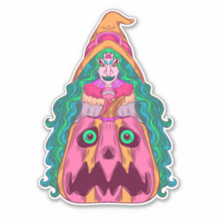 Sticker La Sorcière et la Citrouille