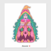 Sticker La Sorcière et la Citrouille (Feuille)
