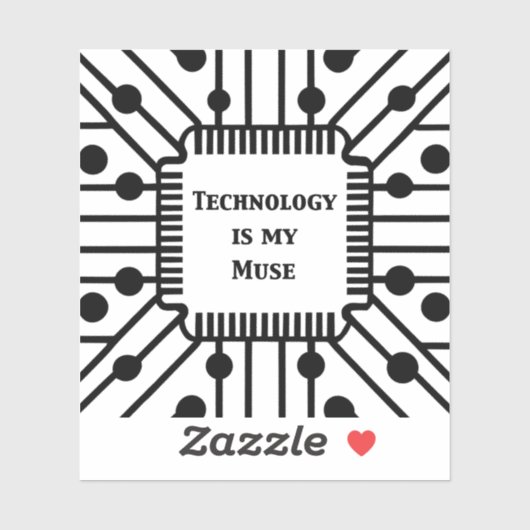 Sticker La technologie est ma muse (Feuille)