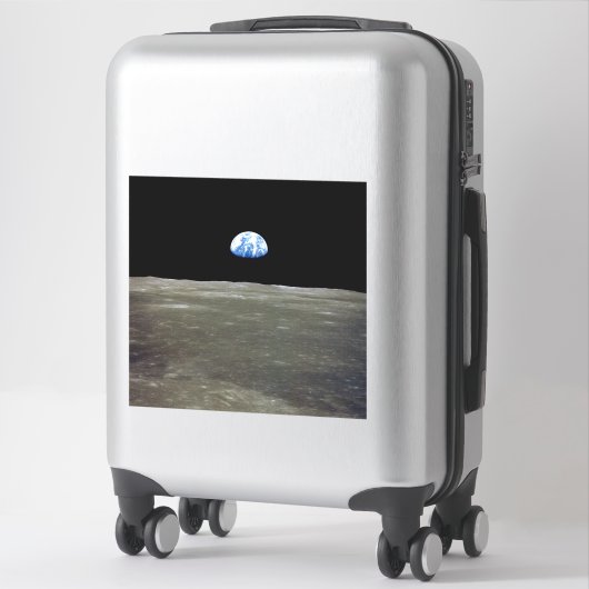 Sticker La Terre de Lune dans l'espace noir (Sur valise)