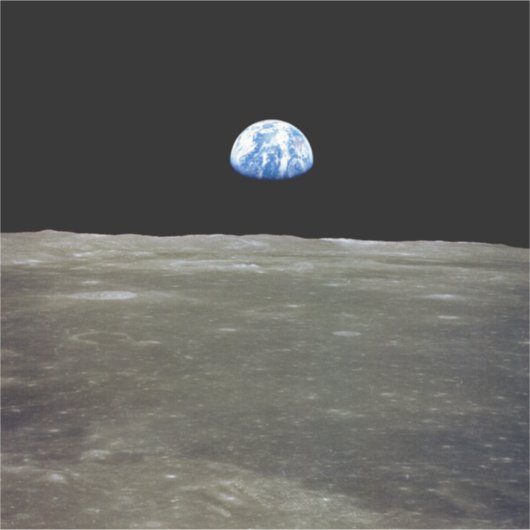 Sticker La Terre de Lune dans l'espace noir (Devant)