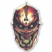 Sticker La tête du diable a l'air féroce et effrayante (Devant)