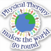 Sticker La thérapie physique fait tourner le monde (Devant)