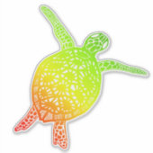 Sticker La tortue de mer Protéger la planète Terre Rasta (Devant)