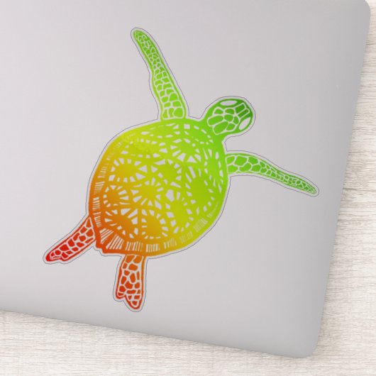 Sticker La tortue de mer Protéger la planète Terre Rasta (Détail)