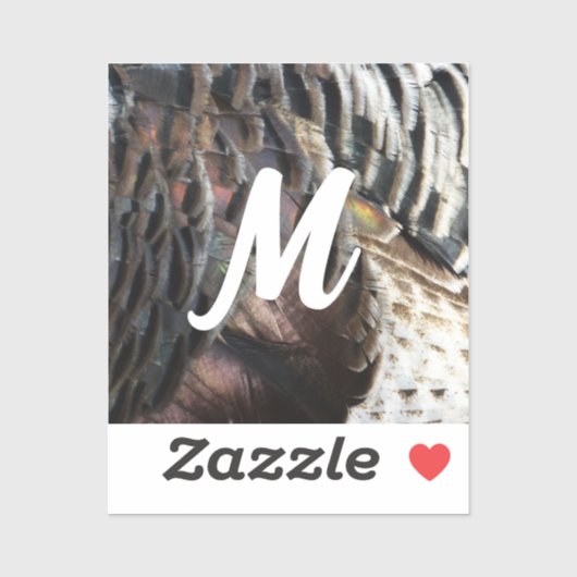 Sticker La Turquie sauvage Plumes I Abstrait Nature Design (Feuille)