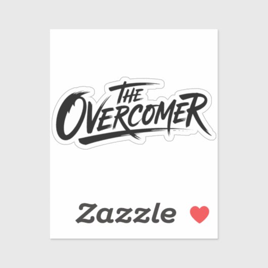Sticker La typographie audacieuse de Overcomer (Feuille)