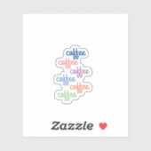 Sticker La typographie du café pour l'autocollant d'affair (Feuille)