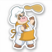Sticker La vache fait cuire avec Dough (Devant)