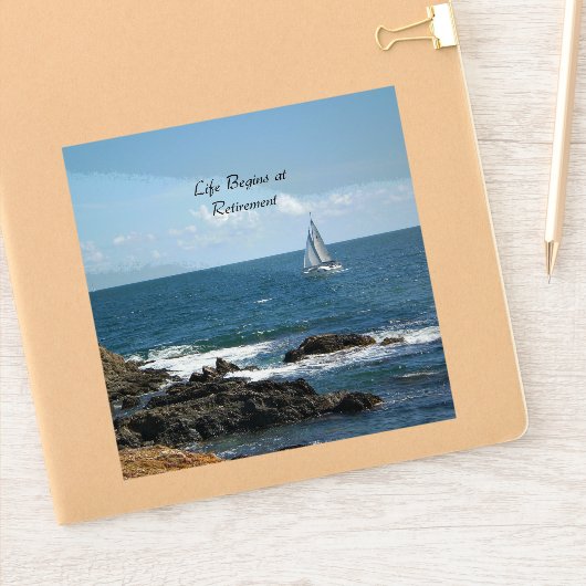 Sticker La vie commence à la retraite, la voile, (Carnet)