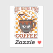 Sticker La vie commence après le café (Feuille)