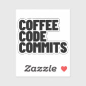 Sticker La vie d'ingénieur logiciel - Café Code Commit Dev (Feuille)