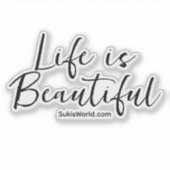 Sticker La Vie Est Belle | Marque du blog du nom de l'entr (Devant)