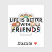 Sticker La vie est meilleure avec l'art Chibi FRIENDS™ (Feuille)