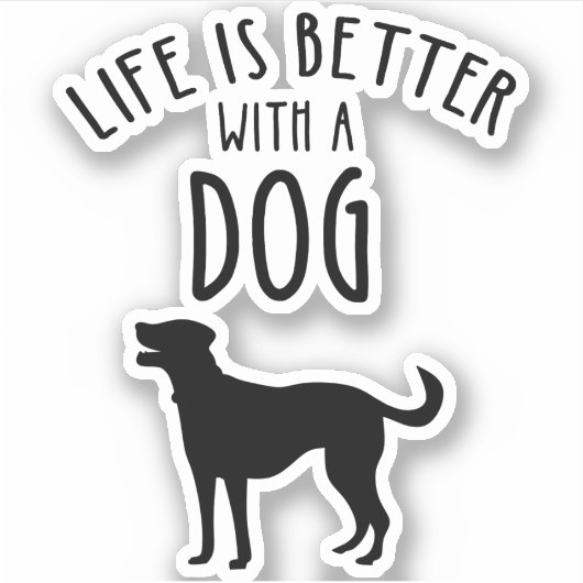 Sticker La Vie Est Meilleure Avec Un Chien (Devant)