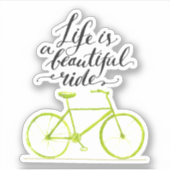 Sticker La Vie Est Un Beau Voyage Vert Lime (Devant)