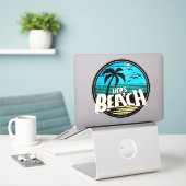 Sticker La vie est une plage (Ordinateur portable sur le bureau)