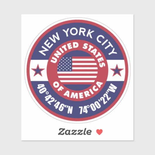 Sticker La ville de New York se coordonne avec le drapeau  (Feuille)